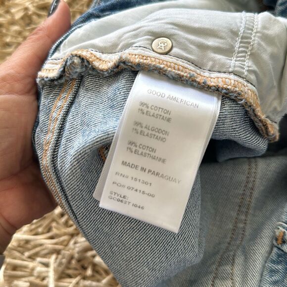 Good American Good Classic Distressed Hi-Rise Jeans GC062T Size 10/30 - Picture 12 of 14